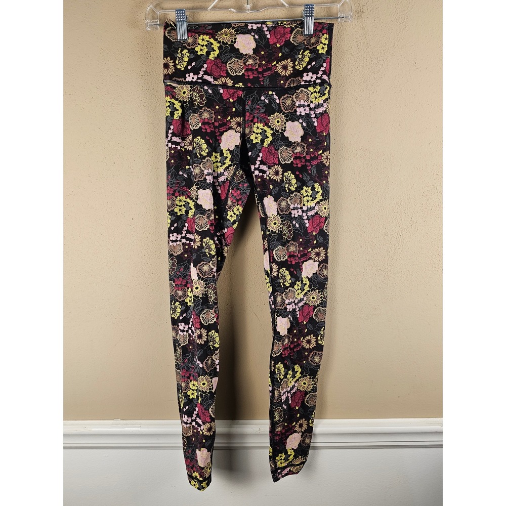 Lululemon Womens Fluoro Lace Multi Wunder Under High Rise Tight Leggings 4
